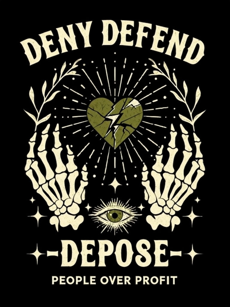 Deny Defend Occult Skeleton Hands with Heart T-Shirt