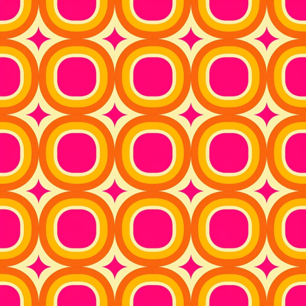 Vibrant Retro Oval Shapes Seamless Pattern Design