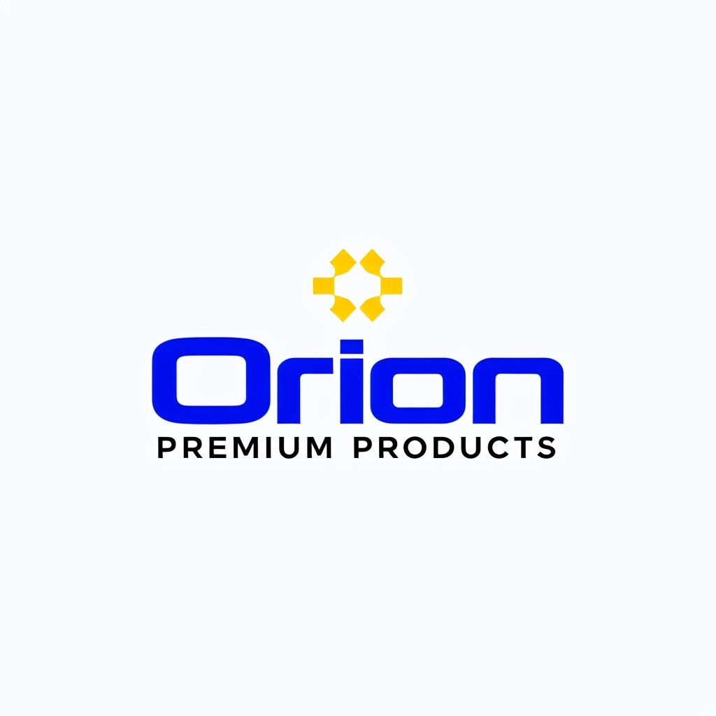Minimalist Orion Logo with Geometric Icon and Tagline Design Logo