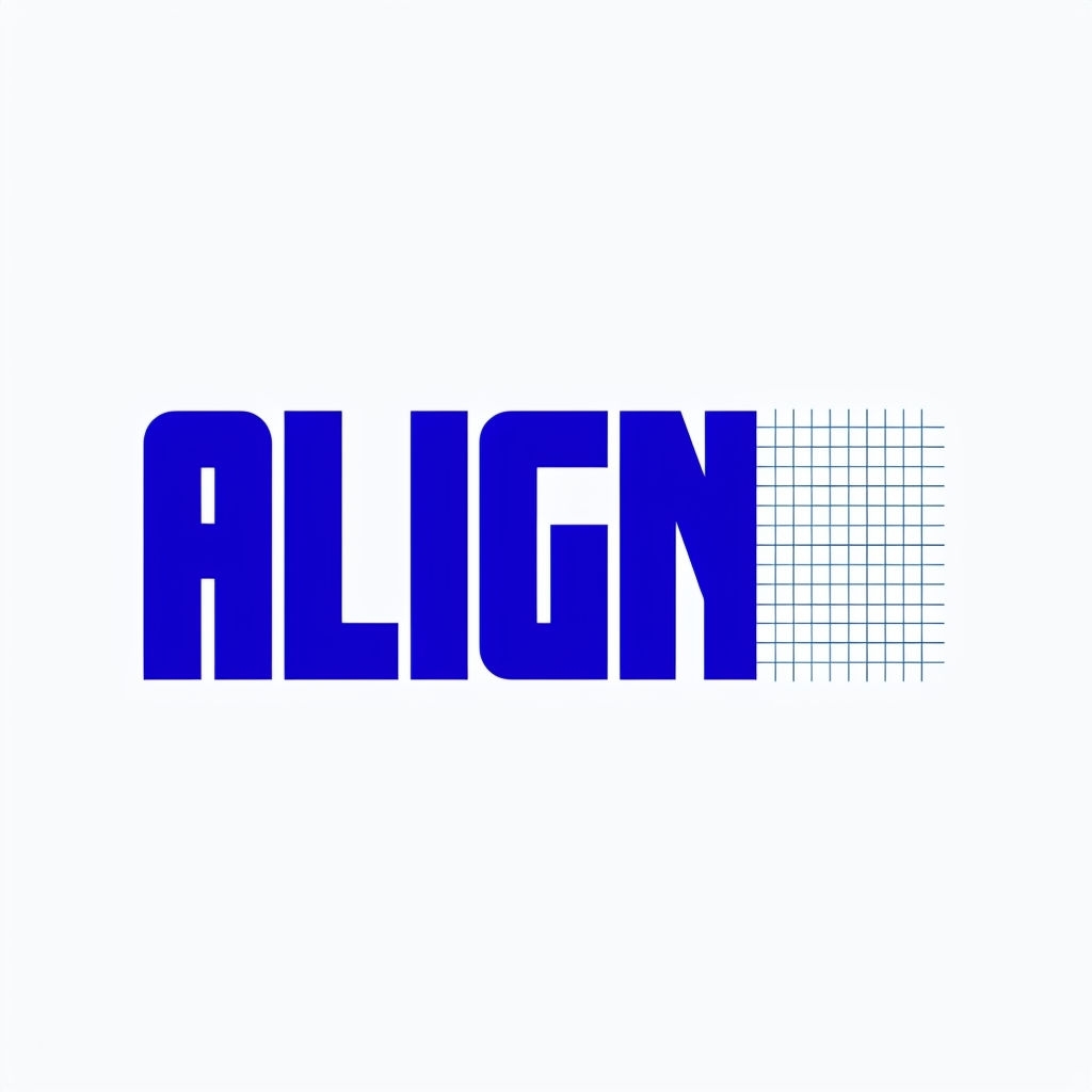 Modern Geometric ALIGN Logo Design with Square Grid Element Logo