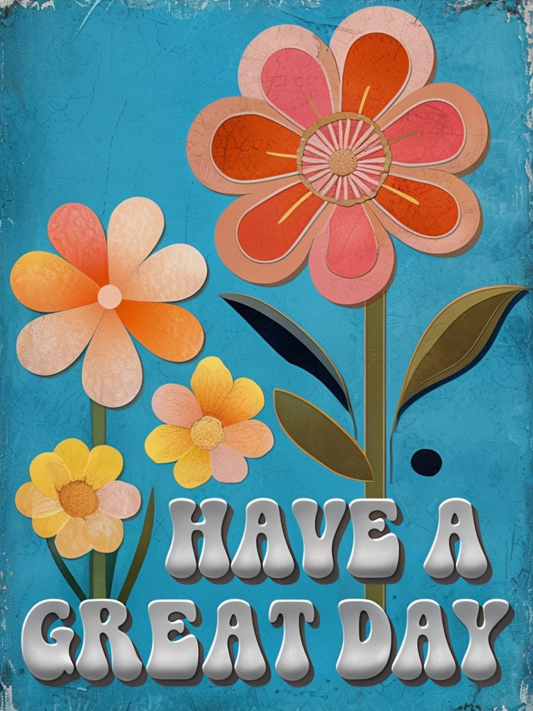 Cheerful Floral Have a Great Day Illustration Art