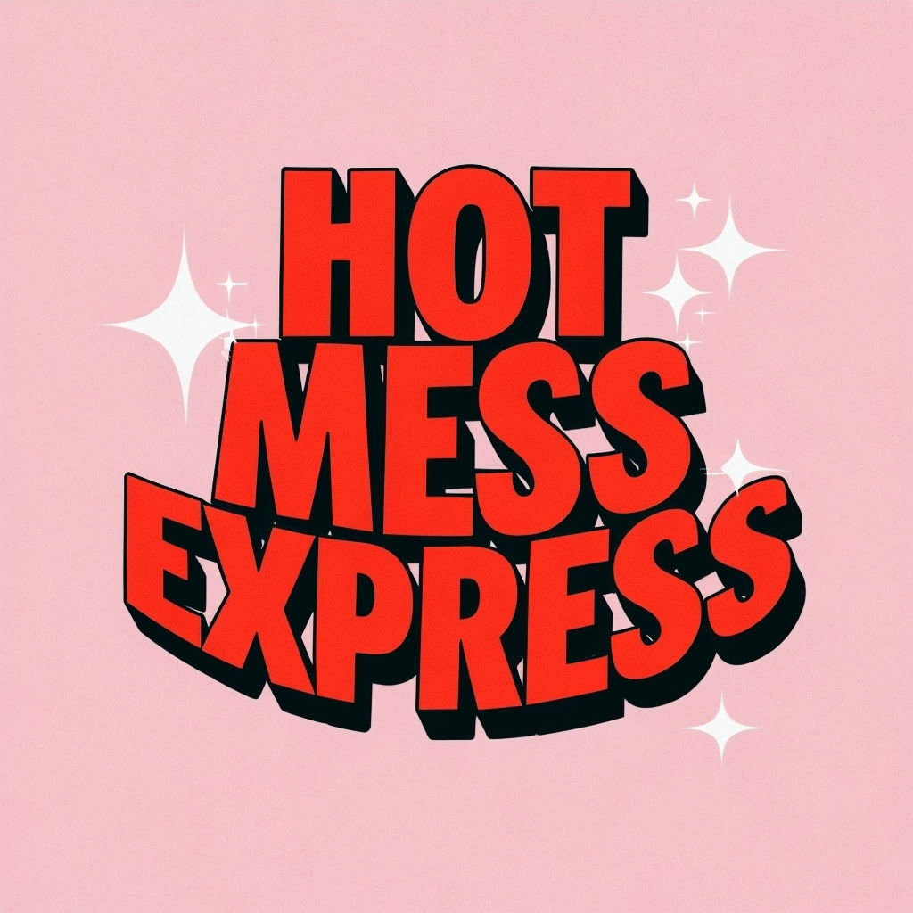Bold Hot Mess Express Retro Text Design T-Shirt
