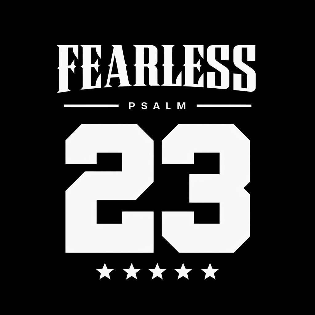 Fearless 23 Motivational Text Design for Athletic T-Shirt