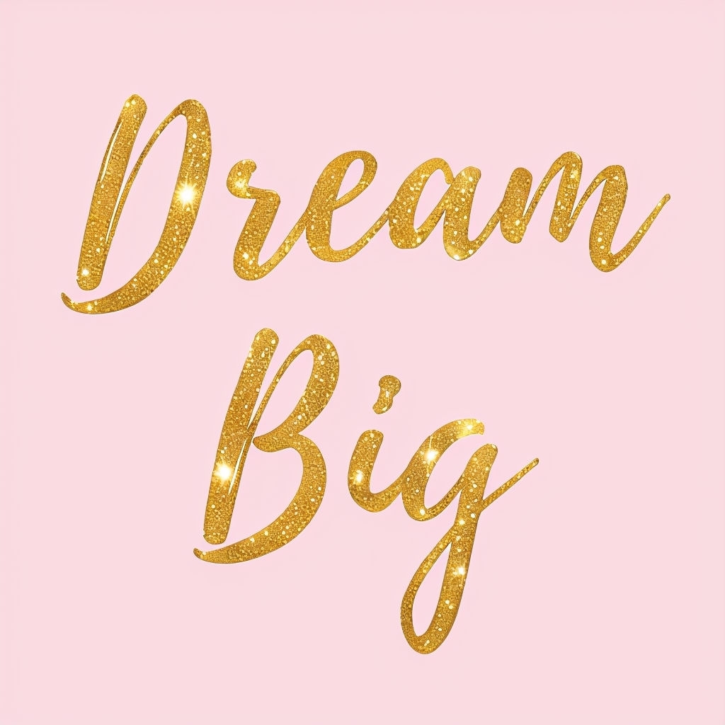 Dream Big Inspirational Gold Typography T-Shirt