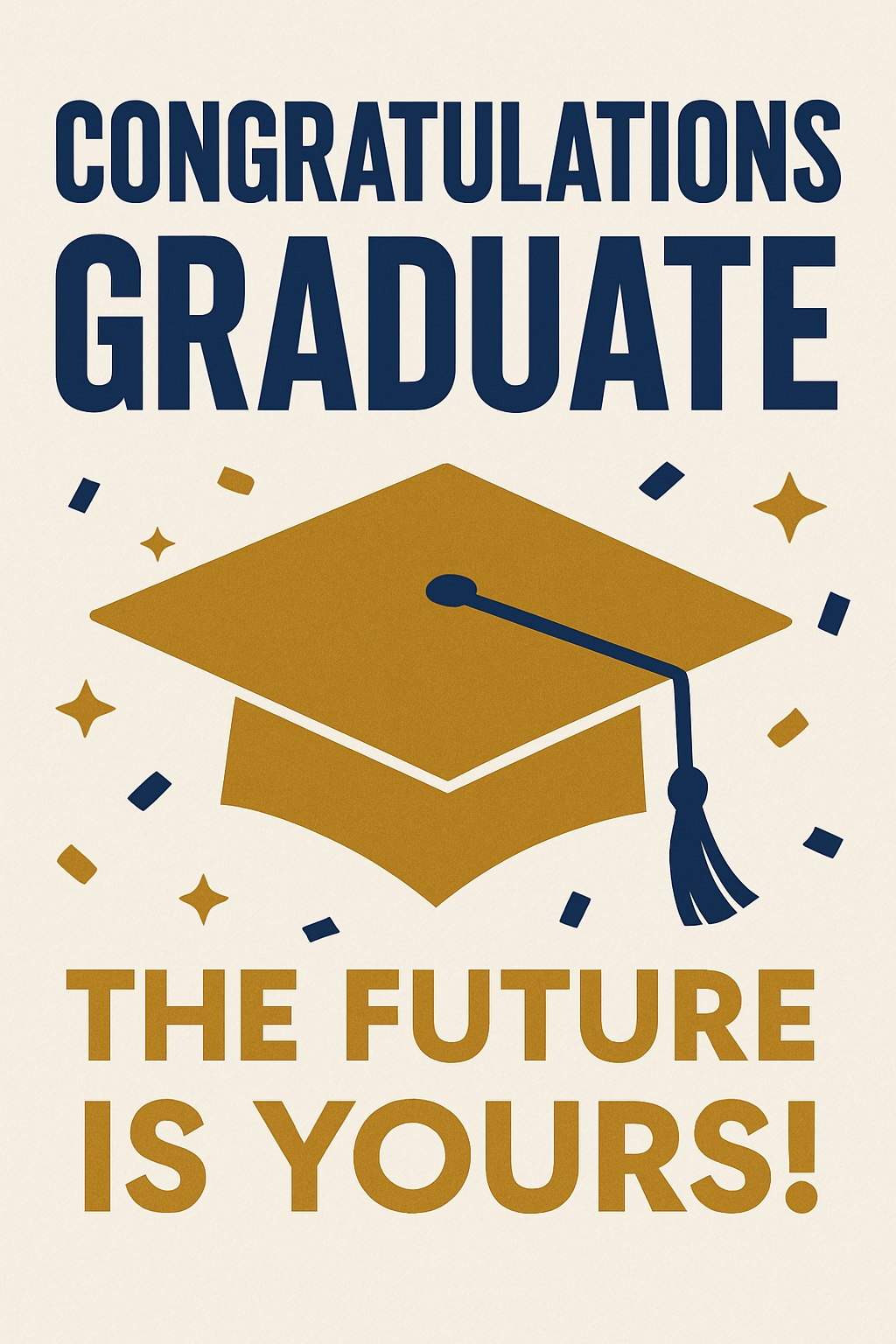 Elegant Minimalist Graduation Card with Cap and Motivational Message Cards & Invites