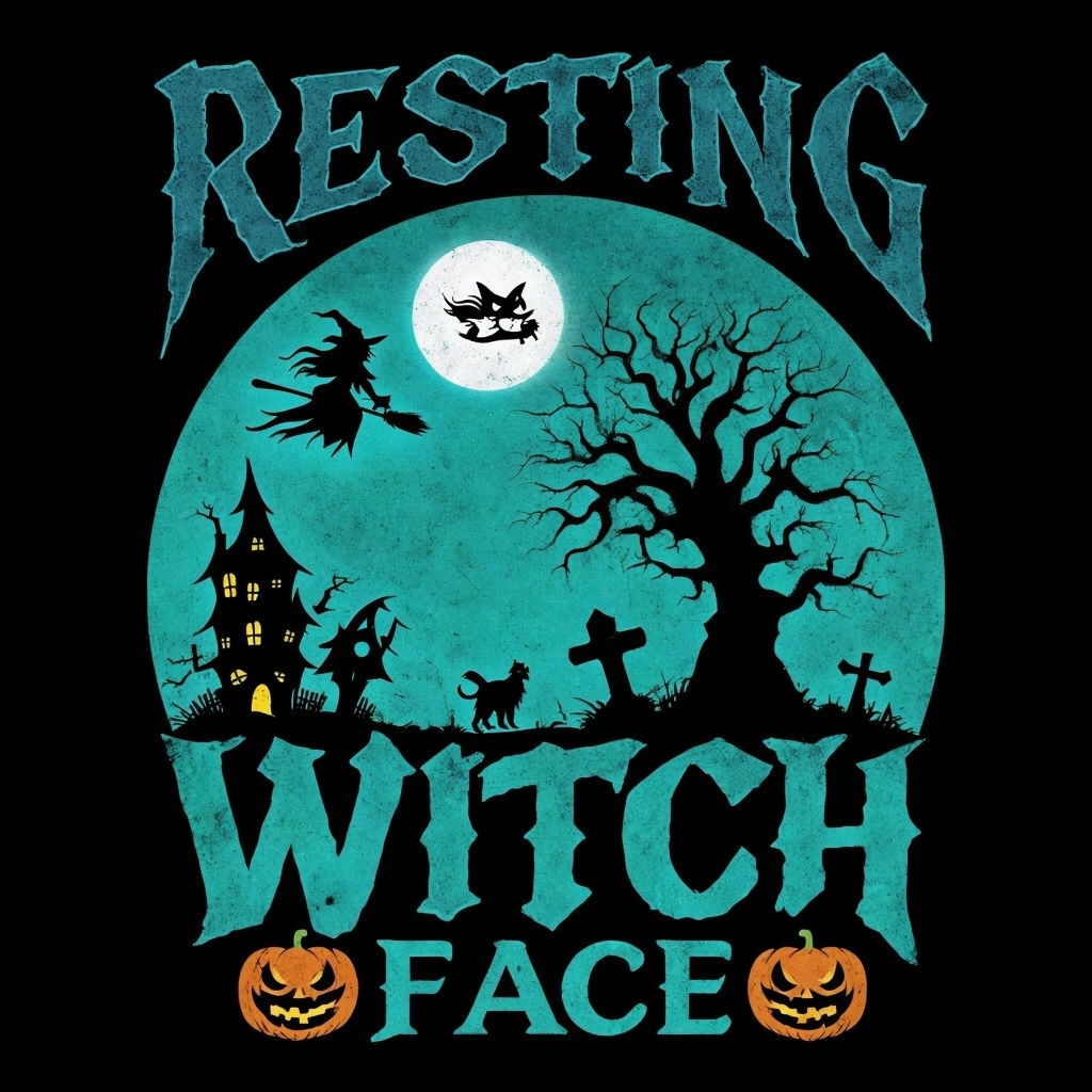 Enchanting Halloween Resting Witch and Jack-o'-Lantern T-Shirt