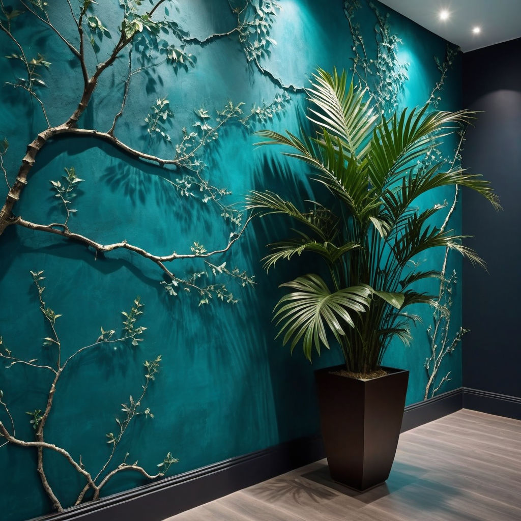 A dark turquoise wall painting by gebre Playground