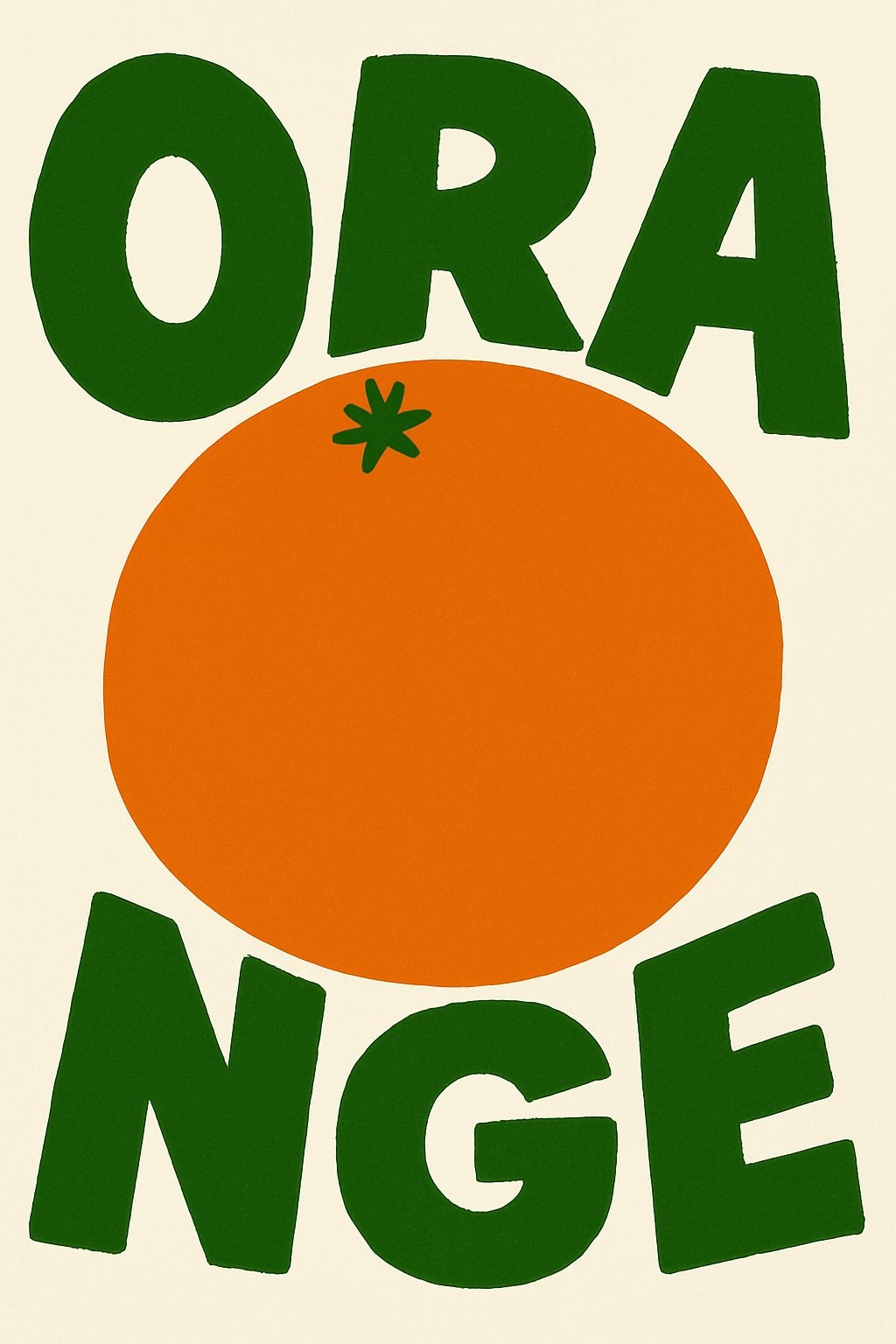 Bold Forest Green ORANGE Text with Stylized Orange Design T-Shirt