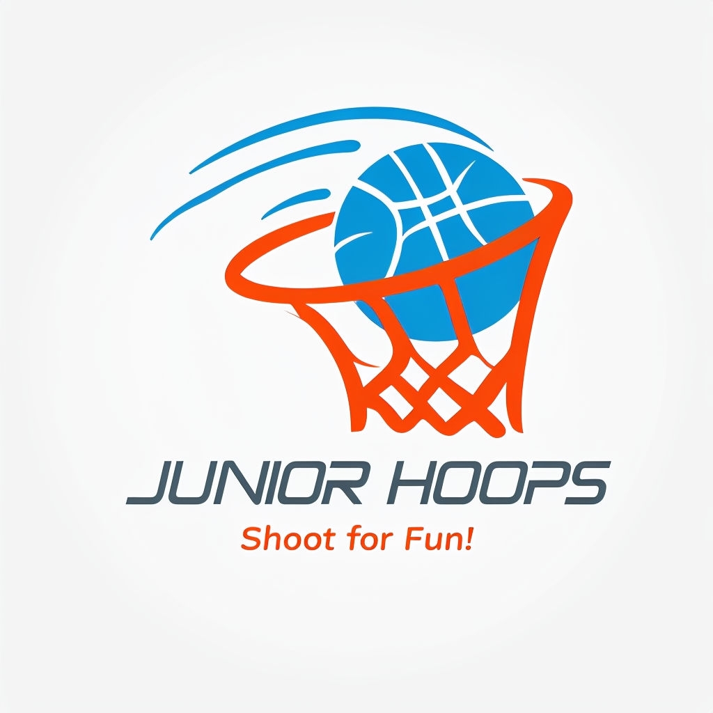 Stylized Basketball Hoop Logo for Junior Hoops Sports Club