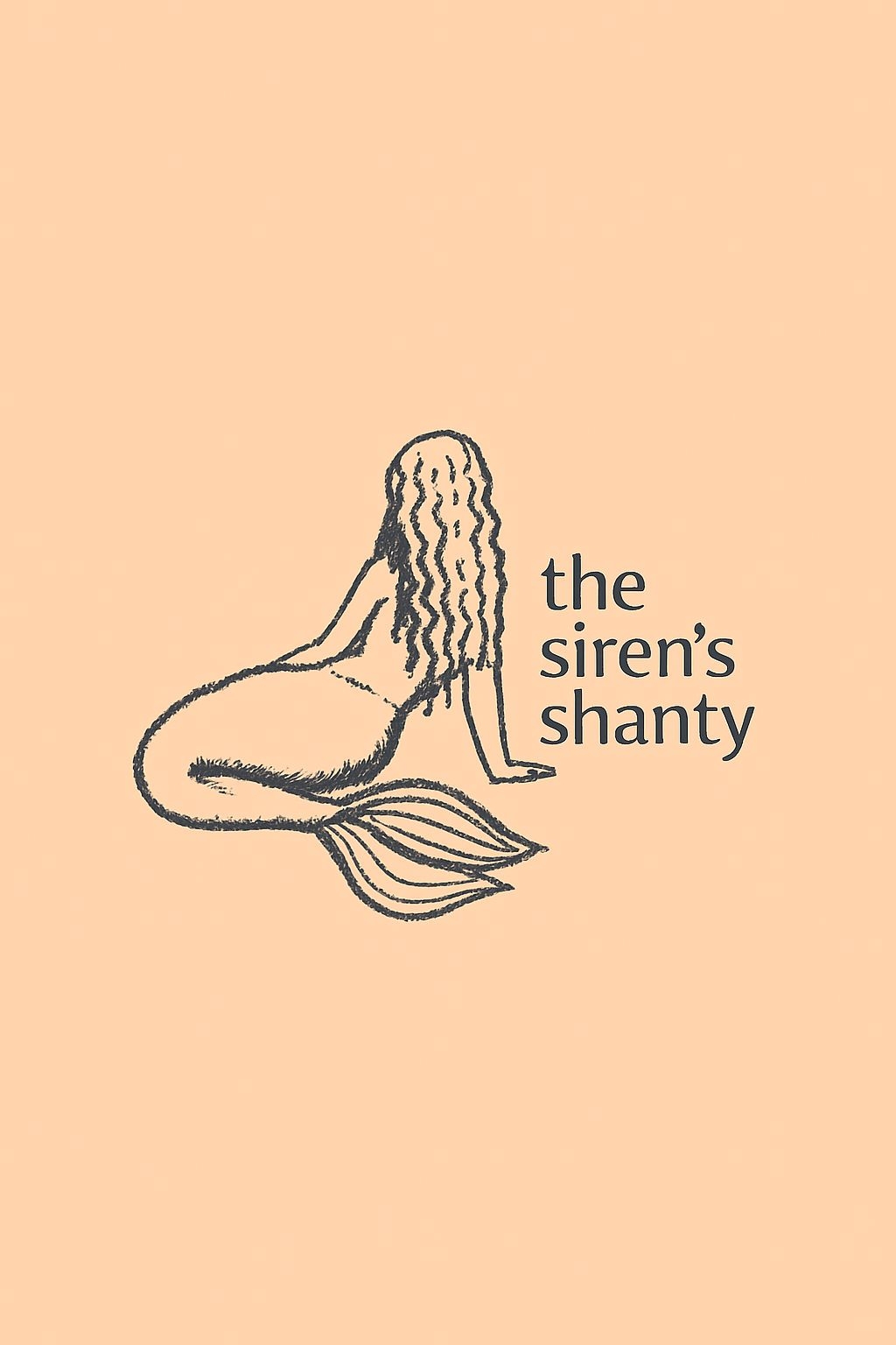 Minimalist Black Line Art Mermaid Illustration Poster
