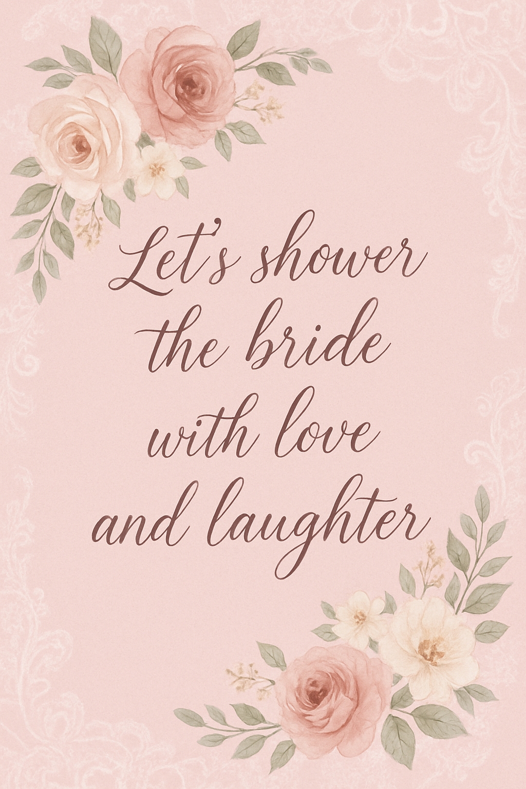 Romantic Bridal Shower Quote with Floral Design Card