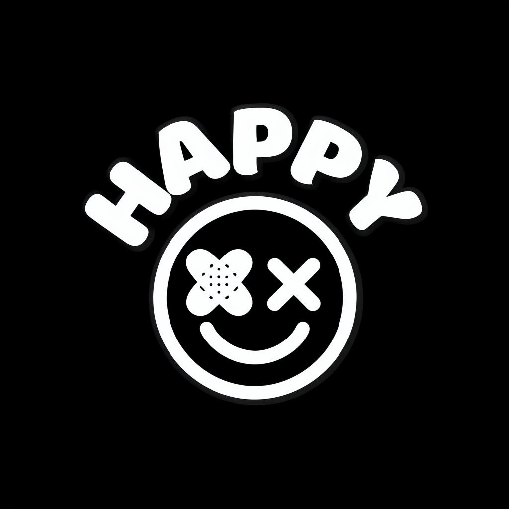 Playful Happy Face with Bandage Graphic T-Shirt