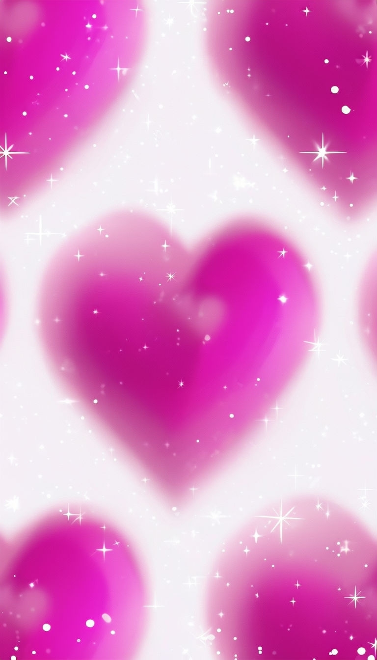 Vibrant Magenta Heart Pattern with Sparkles Phone Case Cover