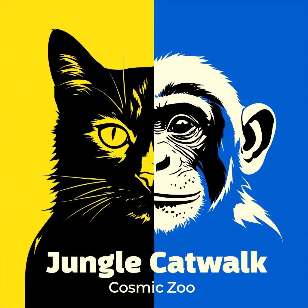 Bold Pop Art Jungle Catwalk Album Cover Design