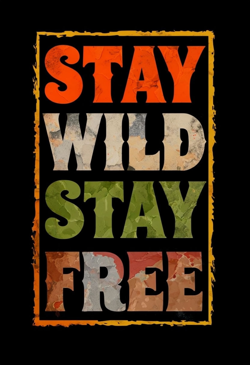 Stay Wild Stay Free Motivational Graphic T-Shirt