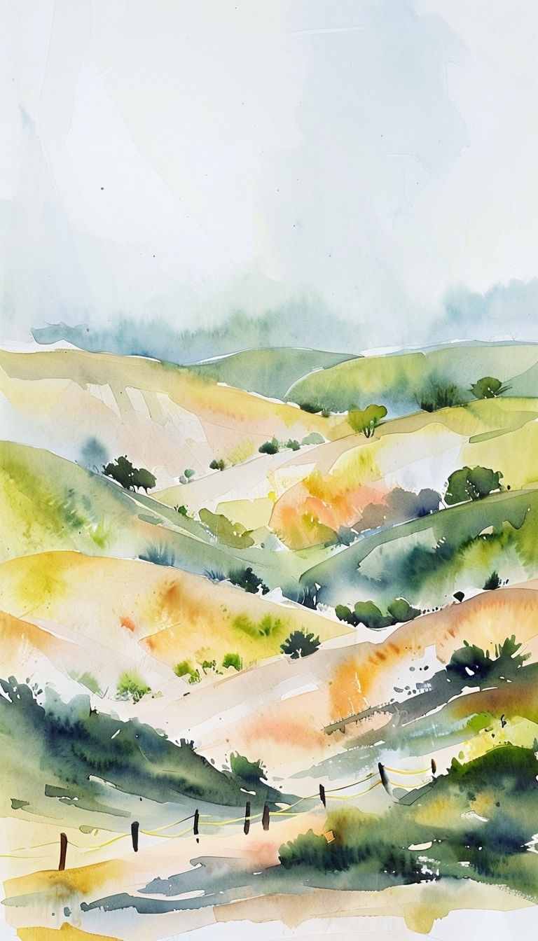 Tranquil Watercolor Landscape Painting Phone Case Cover