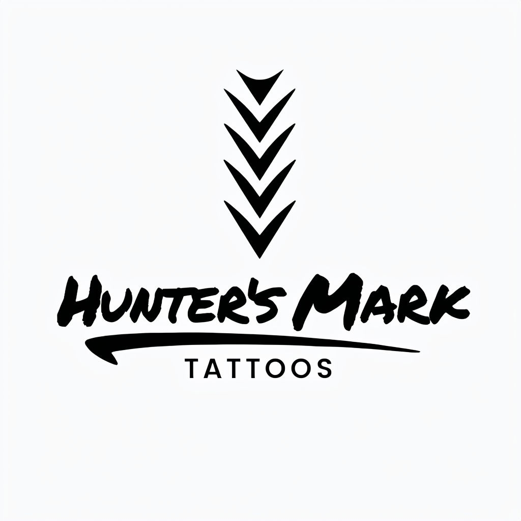 Bold Minimalist Hunter's Mark Tattoo Studio Logo Design