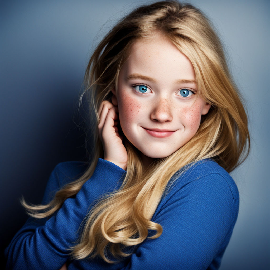 Young Girl age 20 Blonde Hair pixar Blue Eyes Freckled chee... by Andy ...