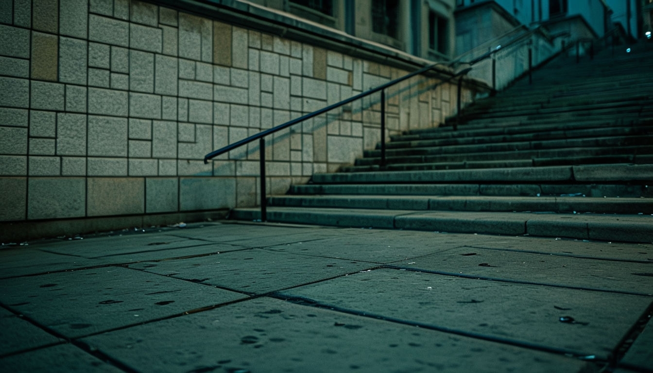 Somber Urban Architecture at Dusk Virtual Background