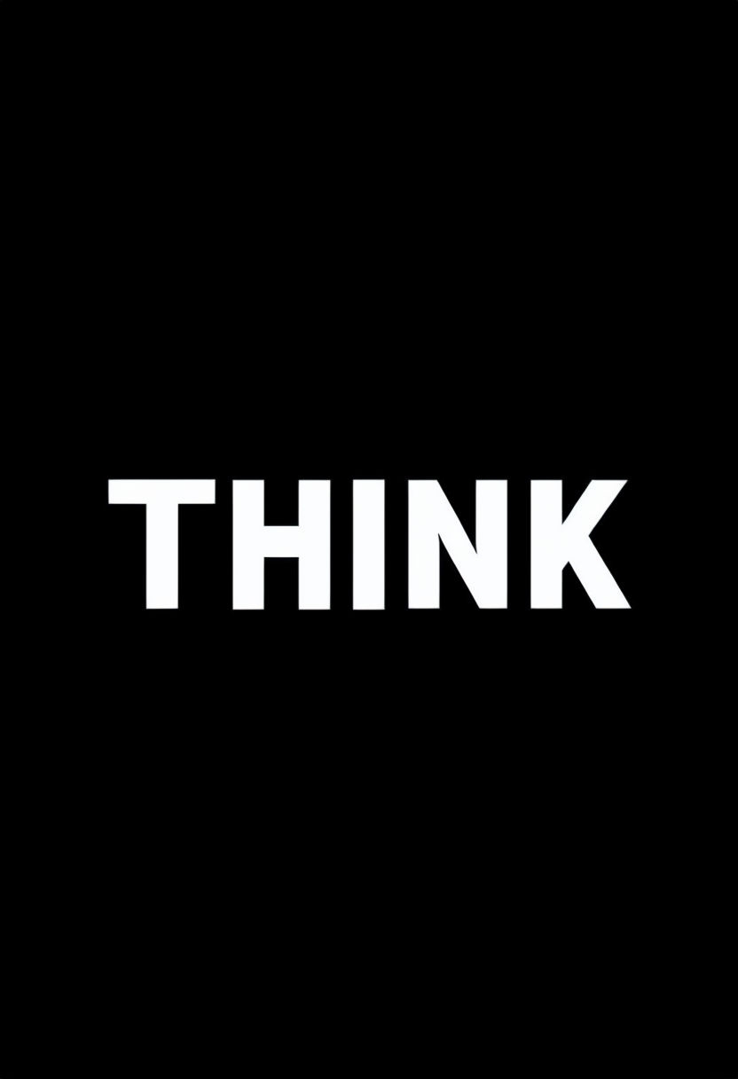 Minimalist Think Typography Cutout Design T-Shirt