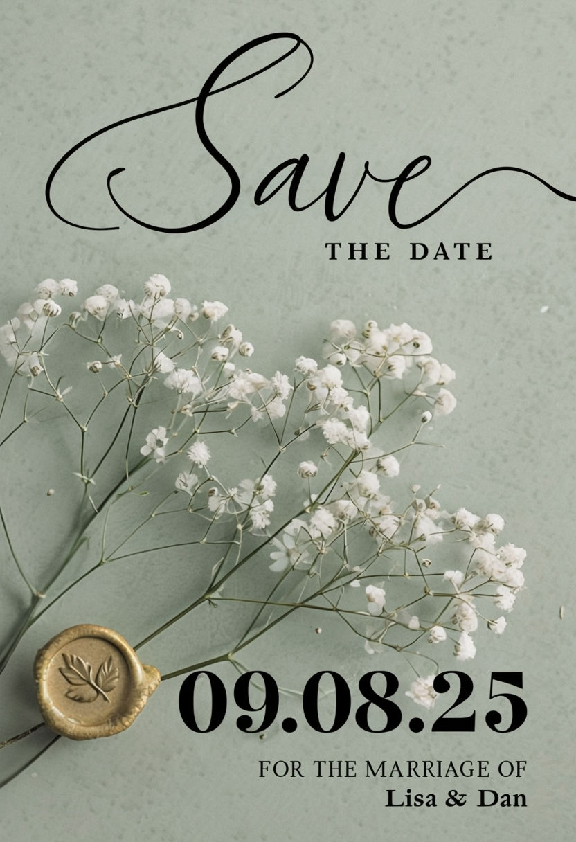  Sage Save the Date Invitation