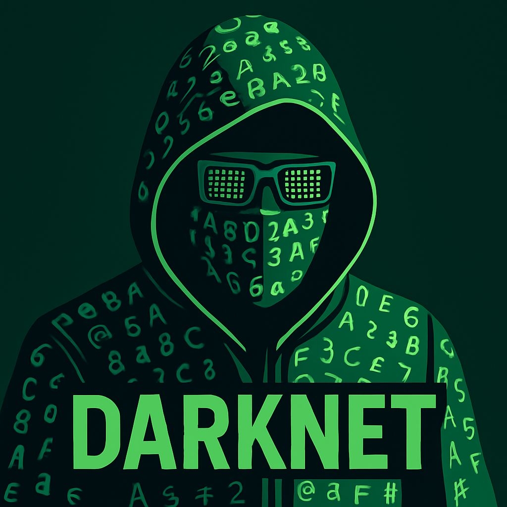 Mysterious Darknet Figure with Neon Green Elements Album Cover