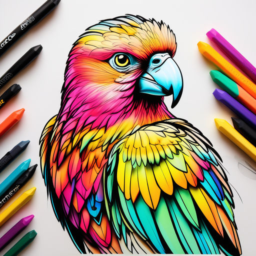 Draw a kea bird looks like posca paint pens by Kelly Bisset - Playground