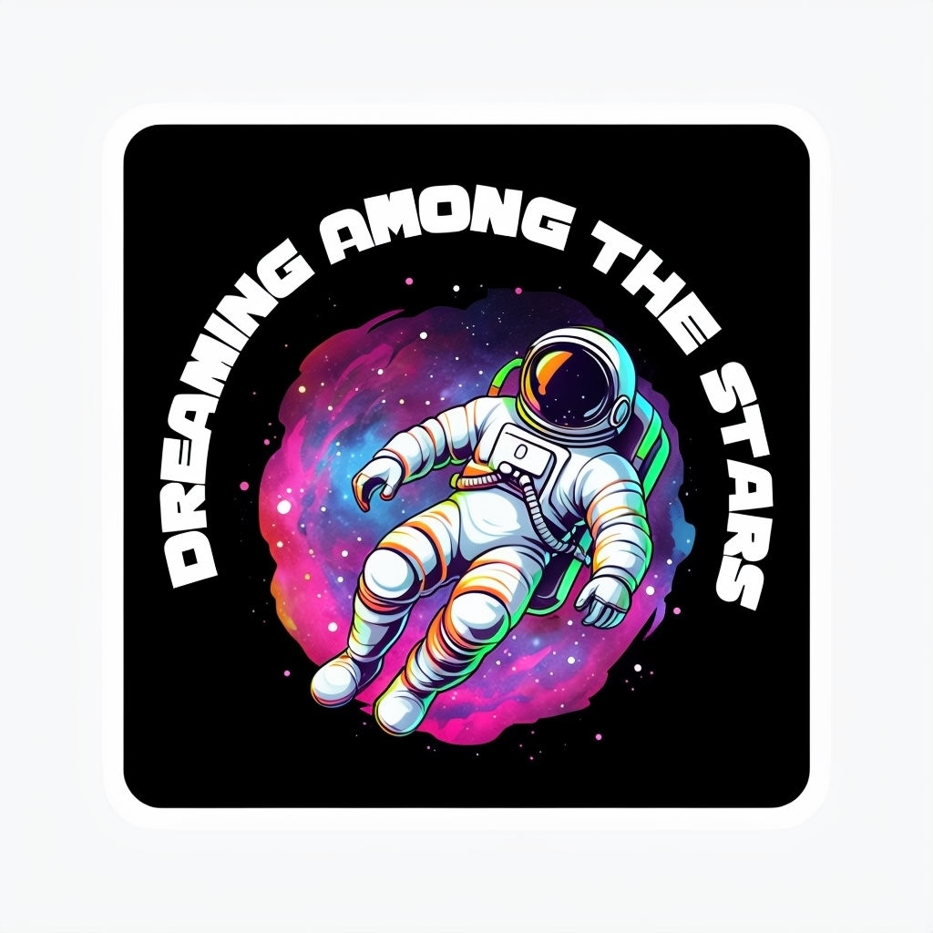 Dreaming Among The Stars Colorful Astronaut Sticker