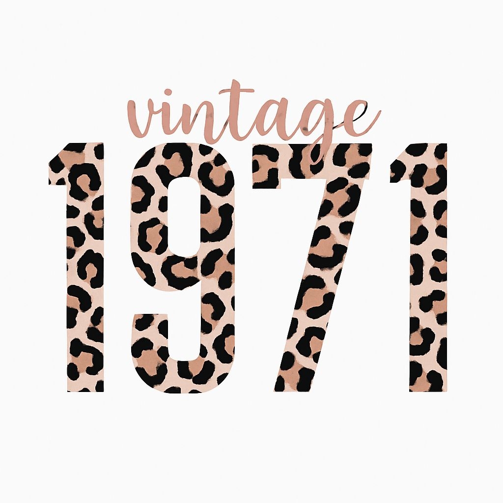 Vintage Leopard Print 1971 Design Sticker