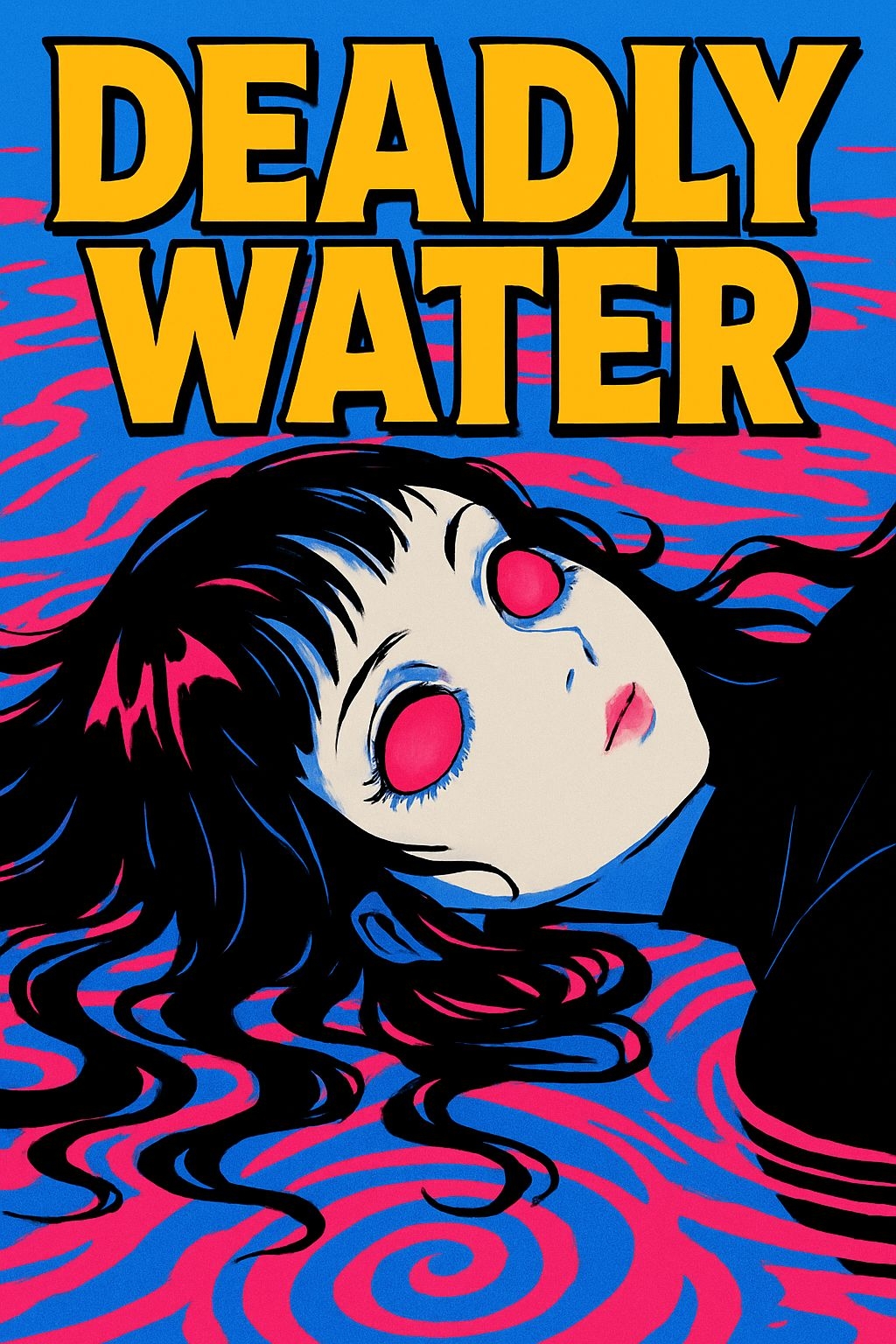 Deadly Water Pop Art Illustration of Young Woman Poster