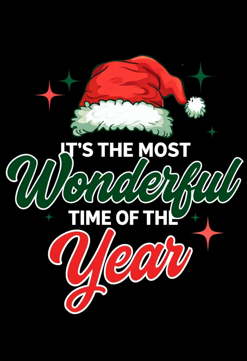 Festive Christmas It's The Most Wonderful Time T-Shirt