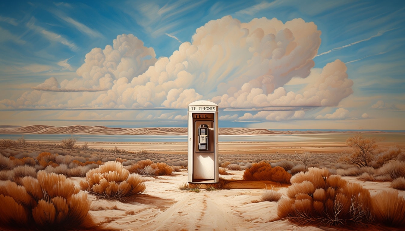 Serene Landscape with Telephone Booth Virtual Background