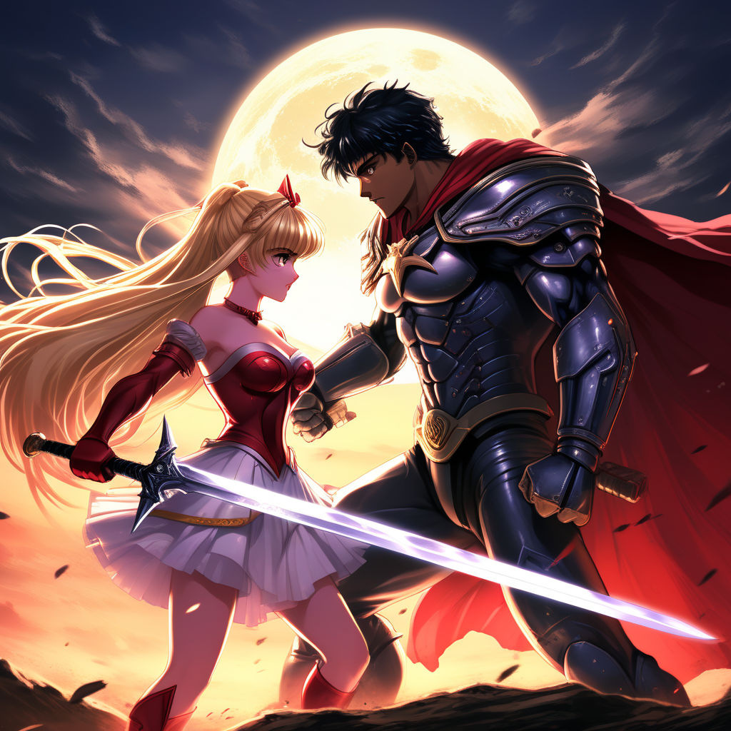 Berserk and sailor moon crossover fighting scene by Михаил Блонский ...