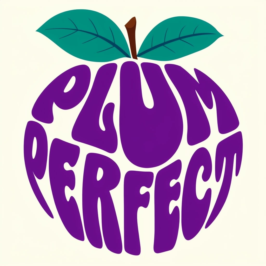 Plum Perfect Retro Style Illustration Sticker