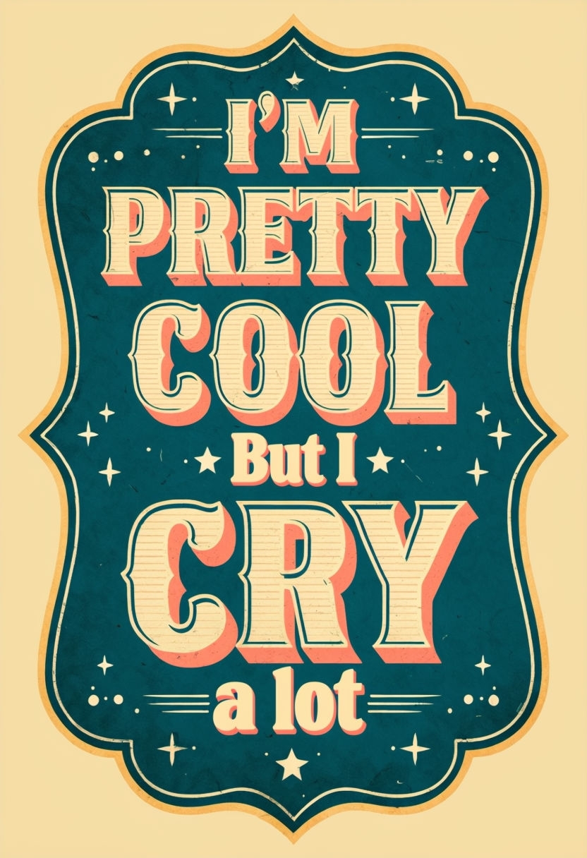 Vintage I'm Pretty Cool But I Cry A Lot Art Print Poster