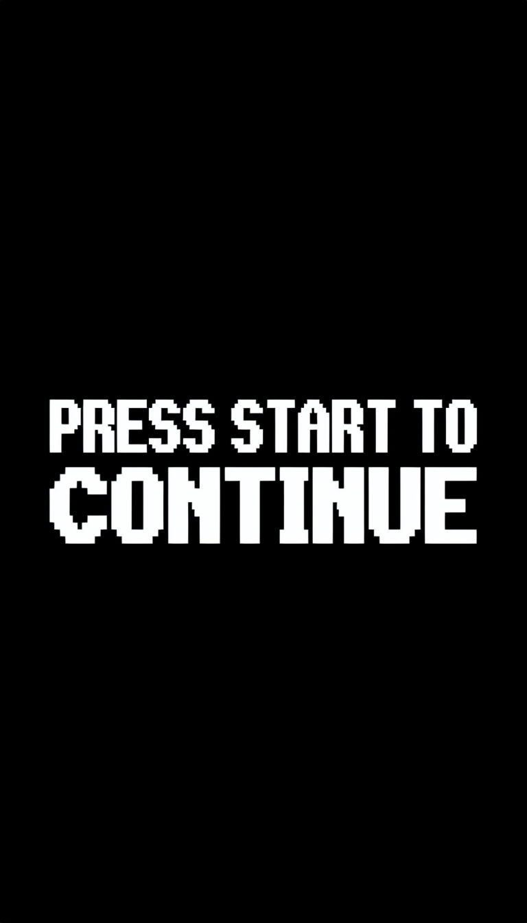 Bold 8-Bit Pixel Art PRESS START TO CONTINUE Design Mobile Wallpaper