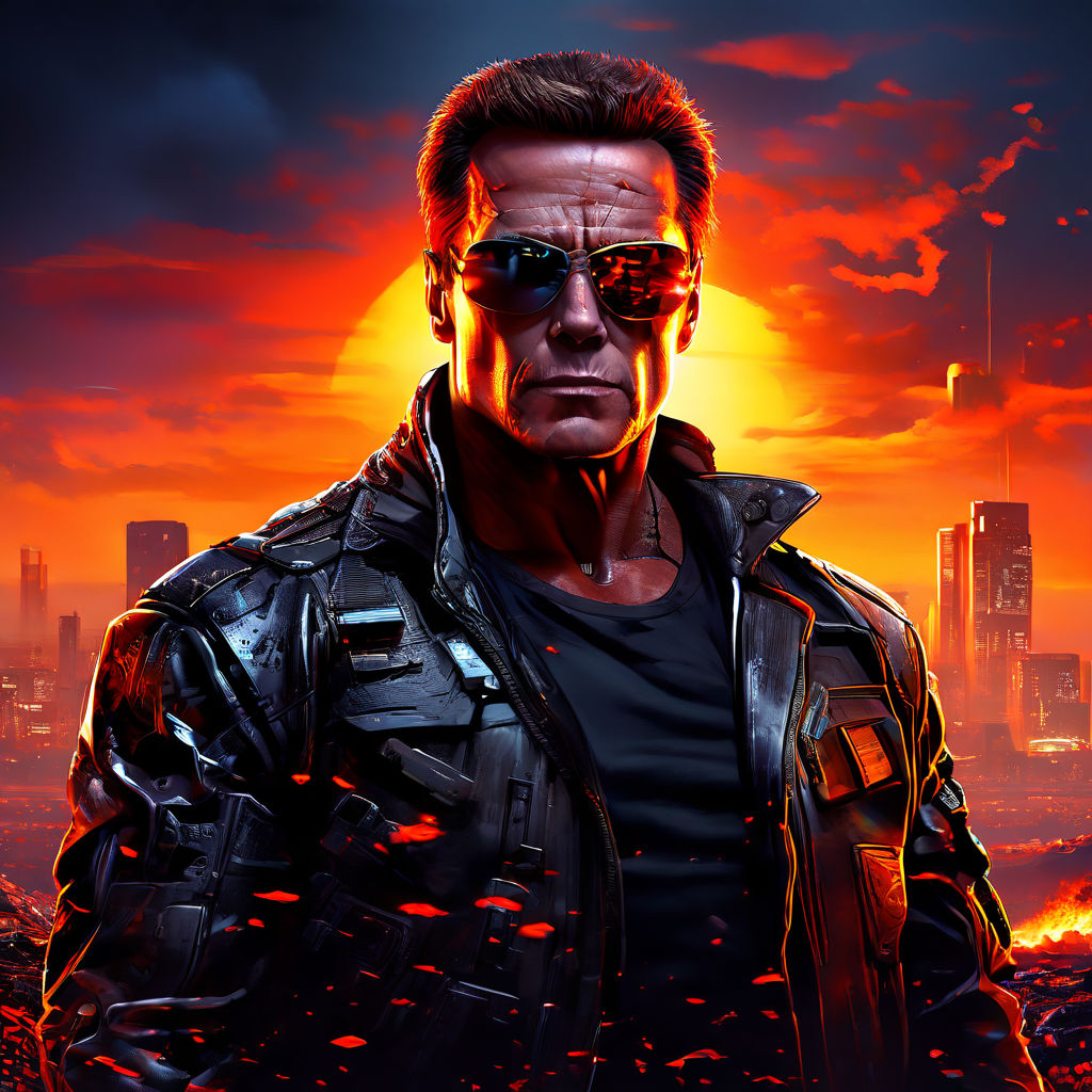 Schwarzenegger as Terminator by Thiago Takeo Silva - Playground