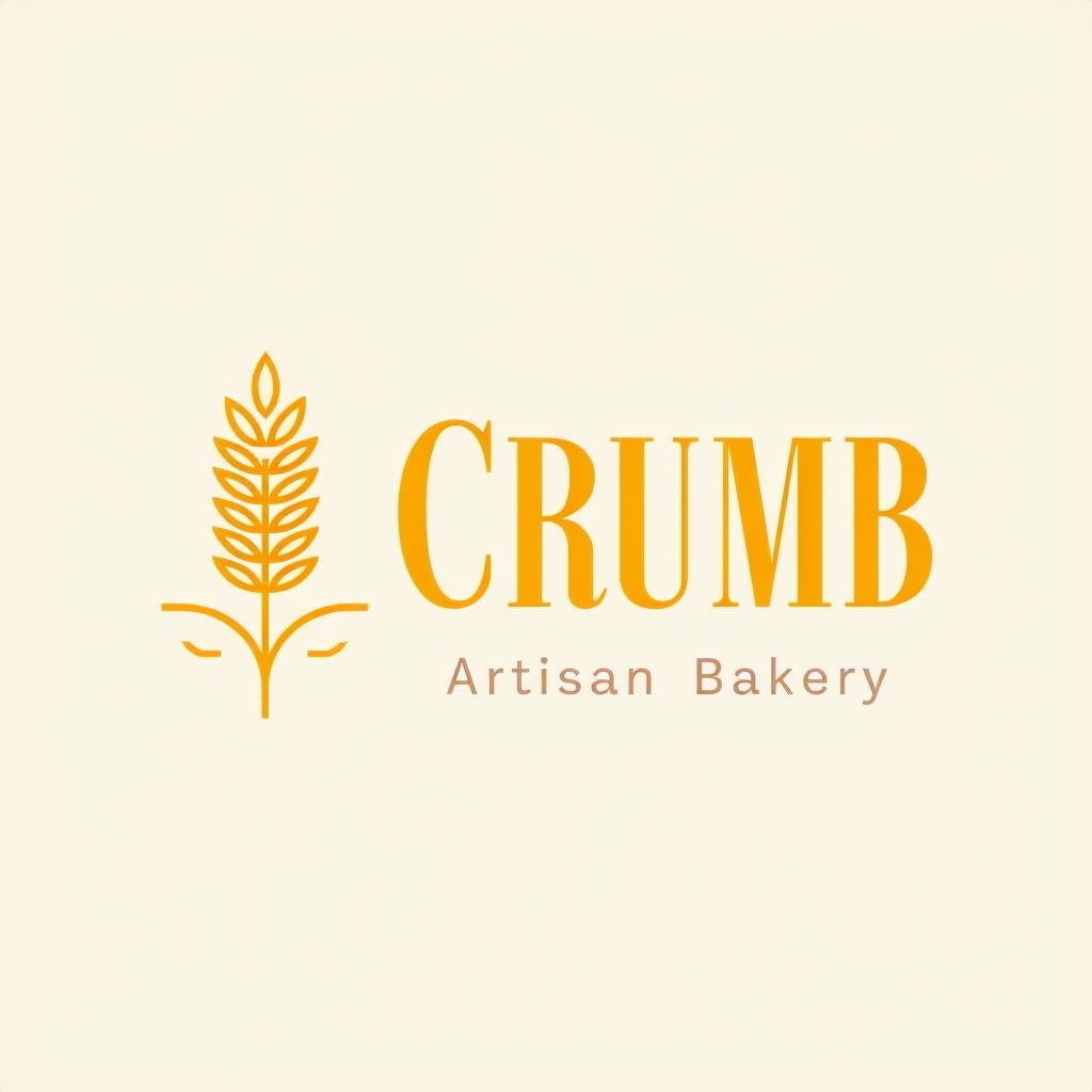 Elegant Minimalist Artisan Bakery Logo Design Featuring Wheat Stalk