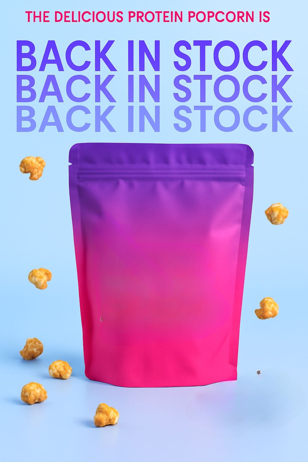 Vibrant Popcorn with Bold Typography Advertisement