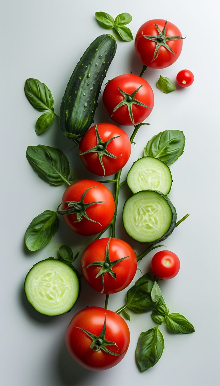 Vibrant Fresh Produce Arrangement Art for Mobile Wallpaper