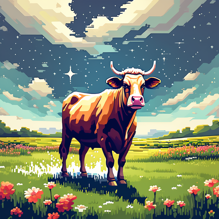 Cow in hyperspace by Jacque Montague Raymer - Playground