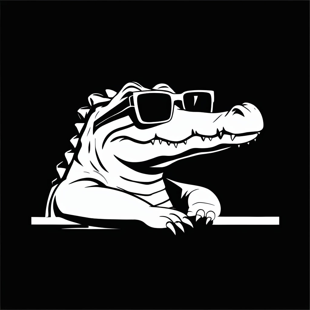 Friendly Minimalist Alligator with Sunglasses T-shirt