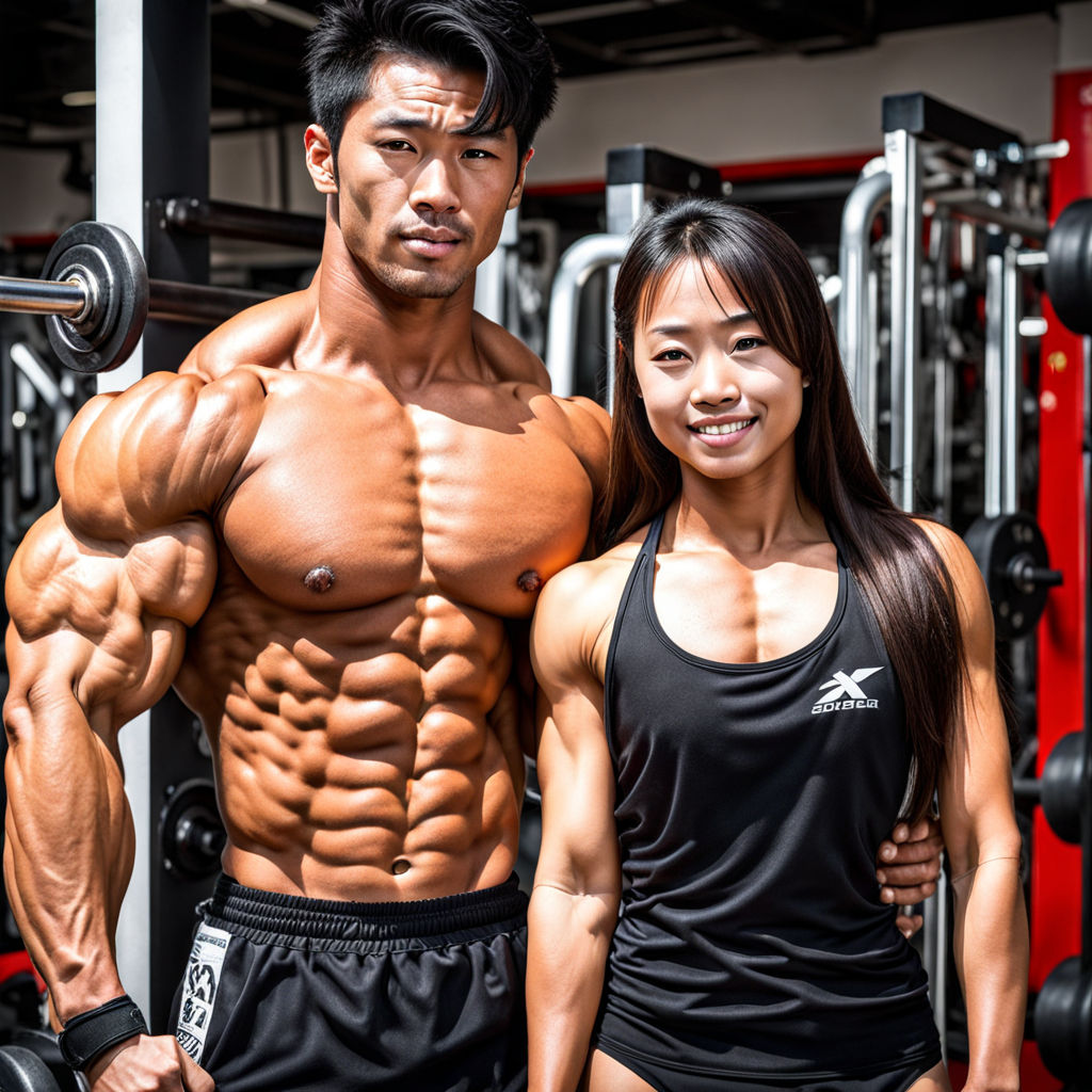 A hyper muscular 14 year old Japanese male bodybuilder with ... by ...