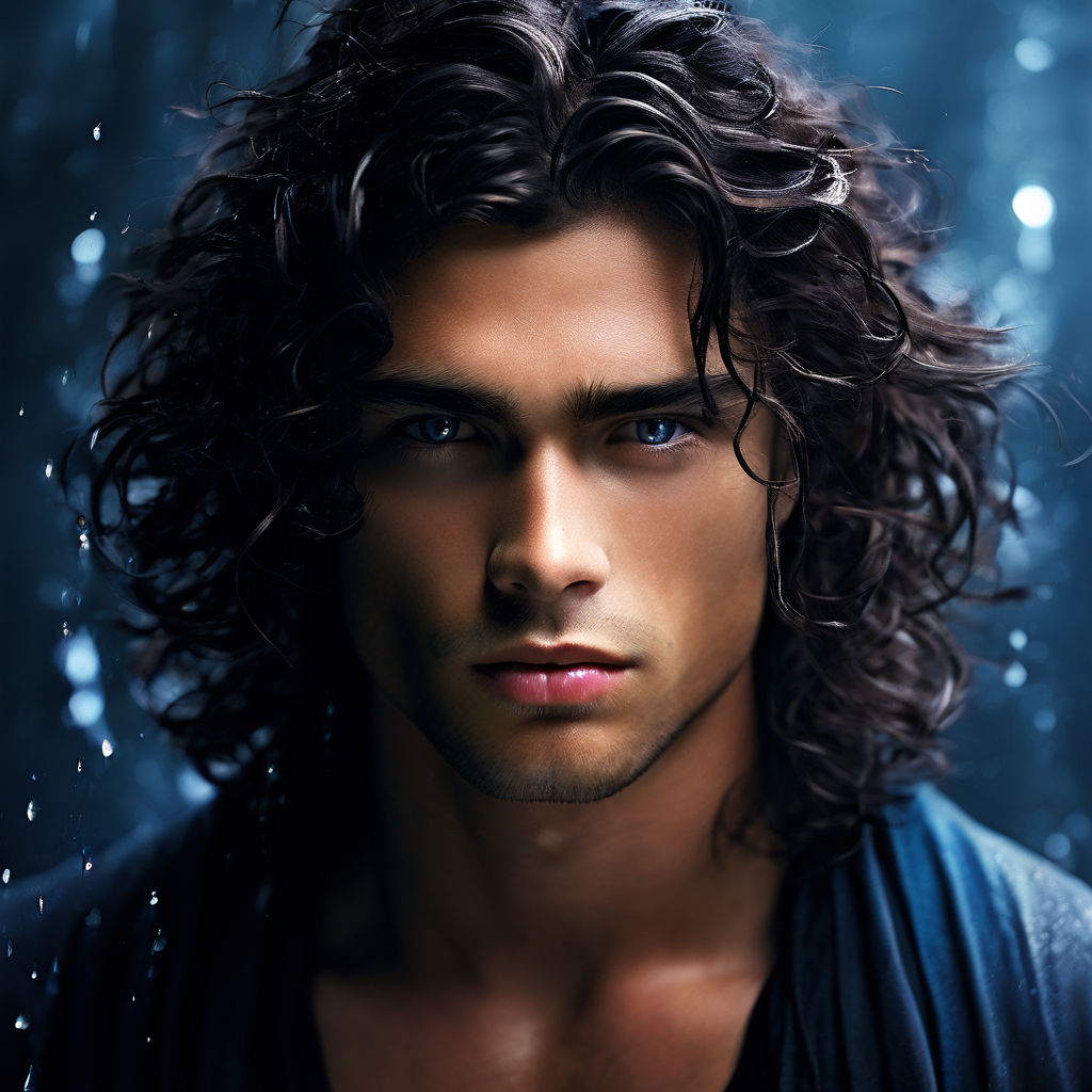 Brasil man curly long hair wet