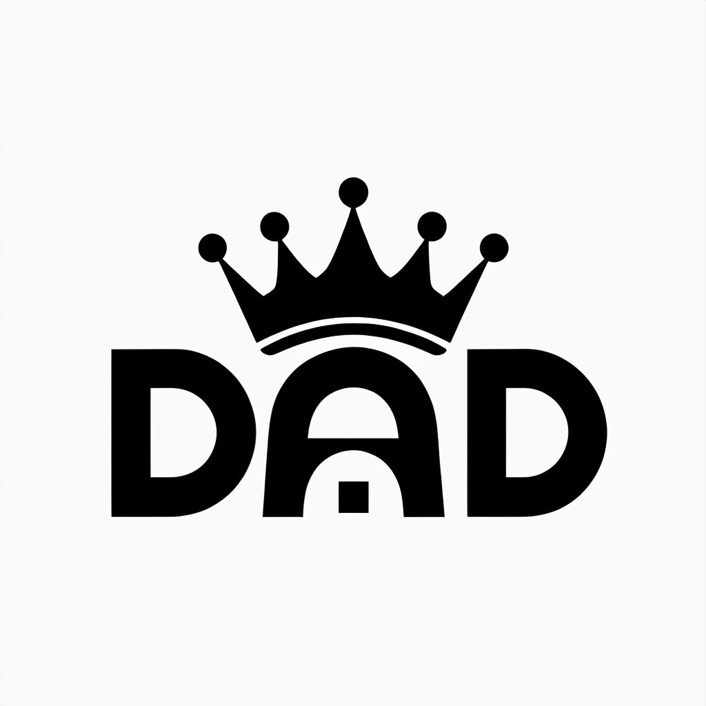 Modern Minimalist Dad Logo Design T-Shirt