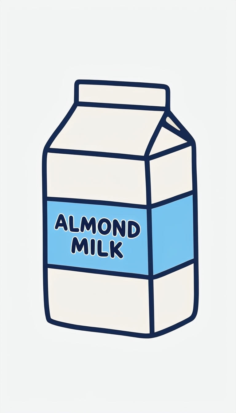 Minimalist Almond Milk Cartoon Illustration Phone Case Cover