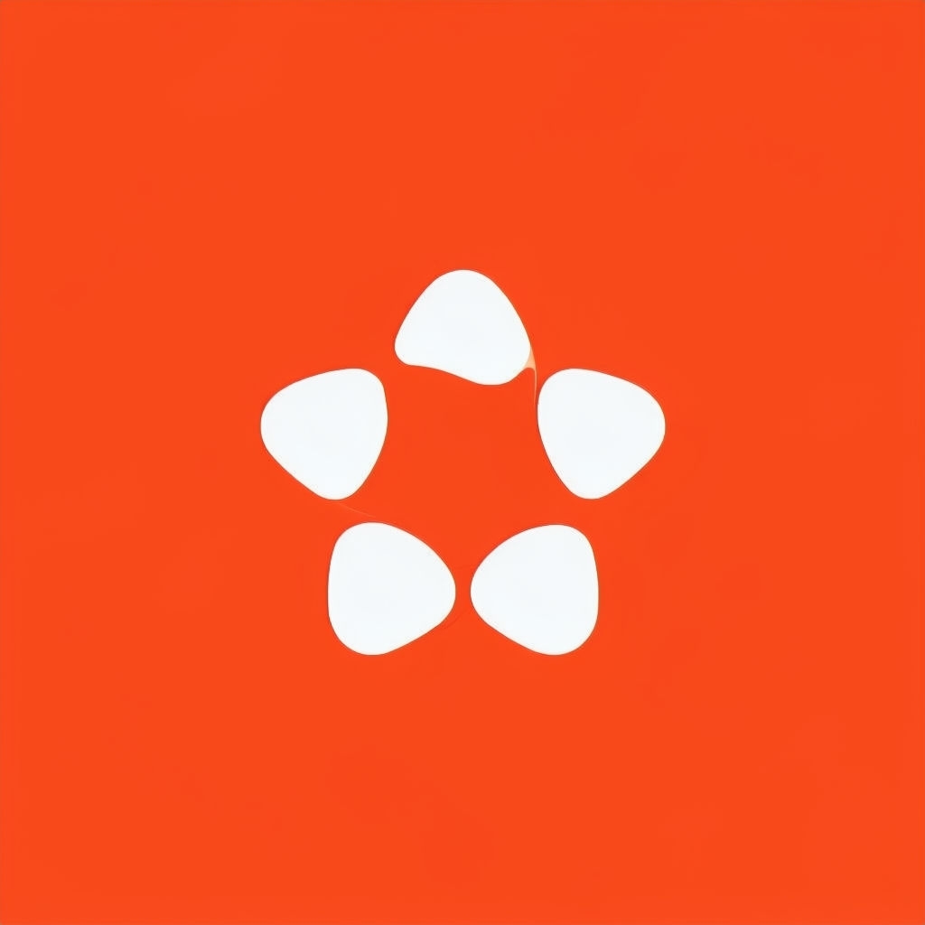 Minimalist White Geometric Logo on Vibrant Orange Background Logo