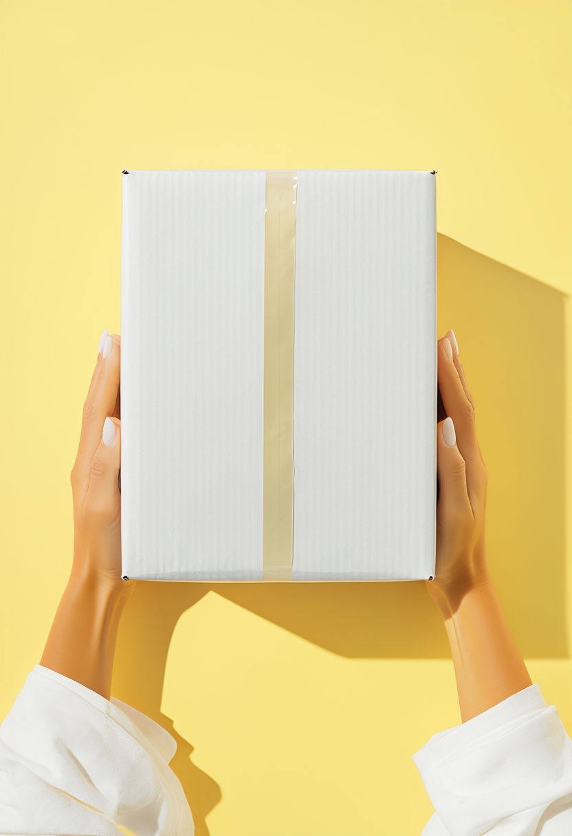 Clean and Simple Sealed Mailer Box Flat Lay Mockup