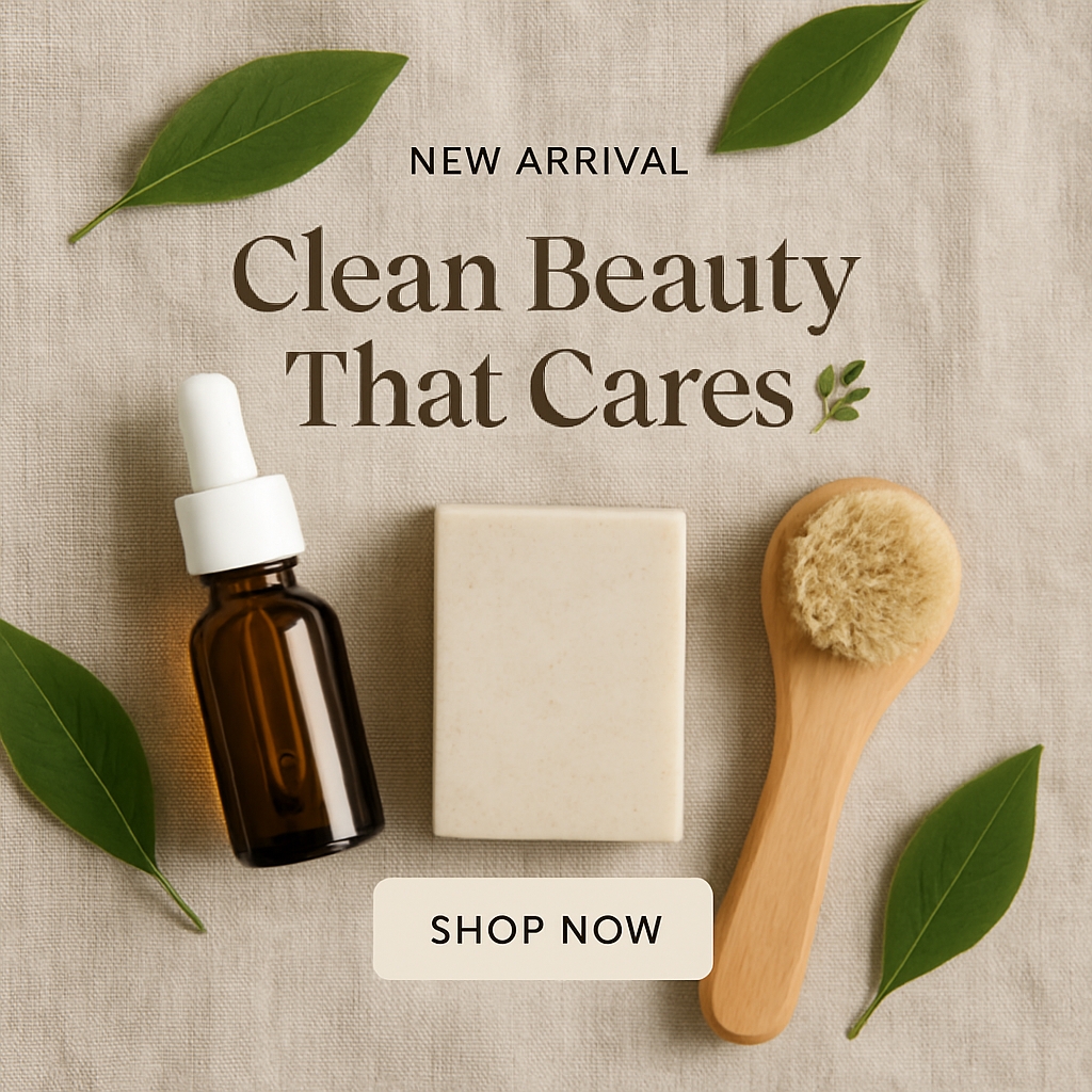 Minimalist Clean Beauty Product Advertisement with Natural Aesthetic Ads