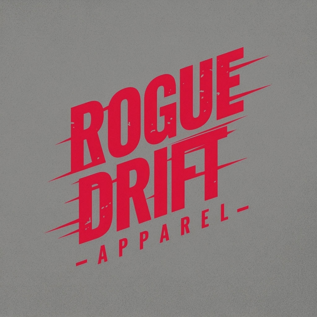 Edgy Minimalist Rogue Drift Apparel Logo Design for Skatewear Brand 
